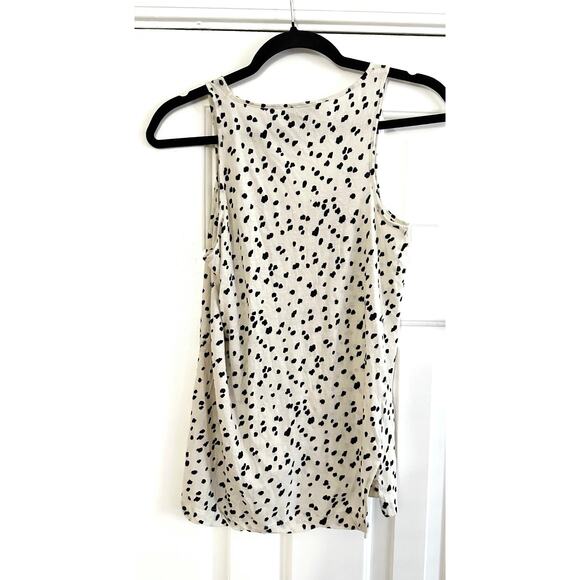 THEORY Silk Cotton Blend Dalmatian Speckled Tank Top - Sz Medium - Picture 5 of 5